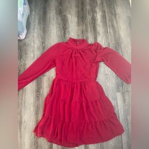 Red Swiss Dot Mini-Dress -size L